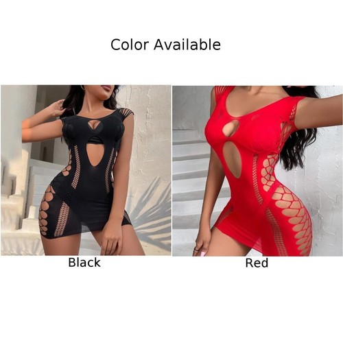 Brand New Women Fishnet Dress Dress See Through Sexy Sheer High Elastic - Picture 6 of 21
