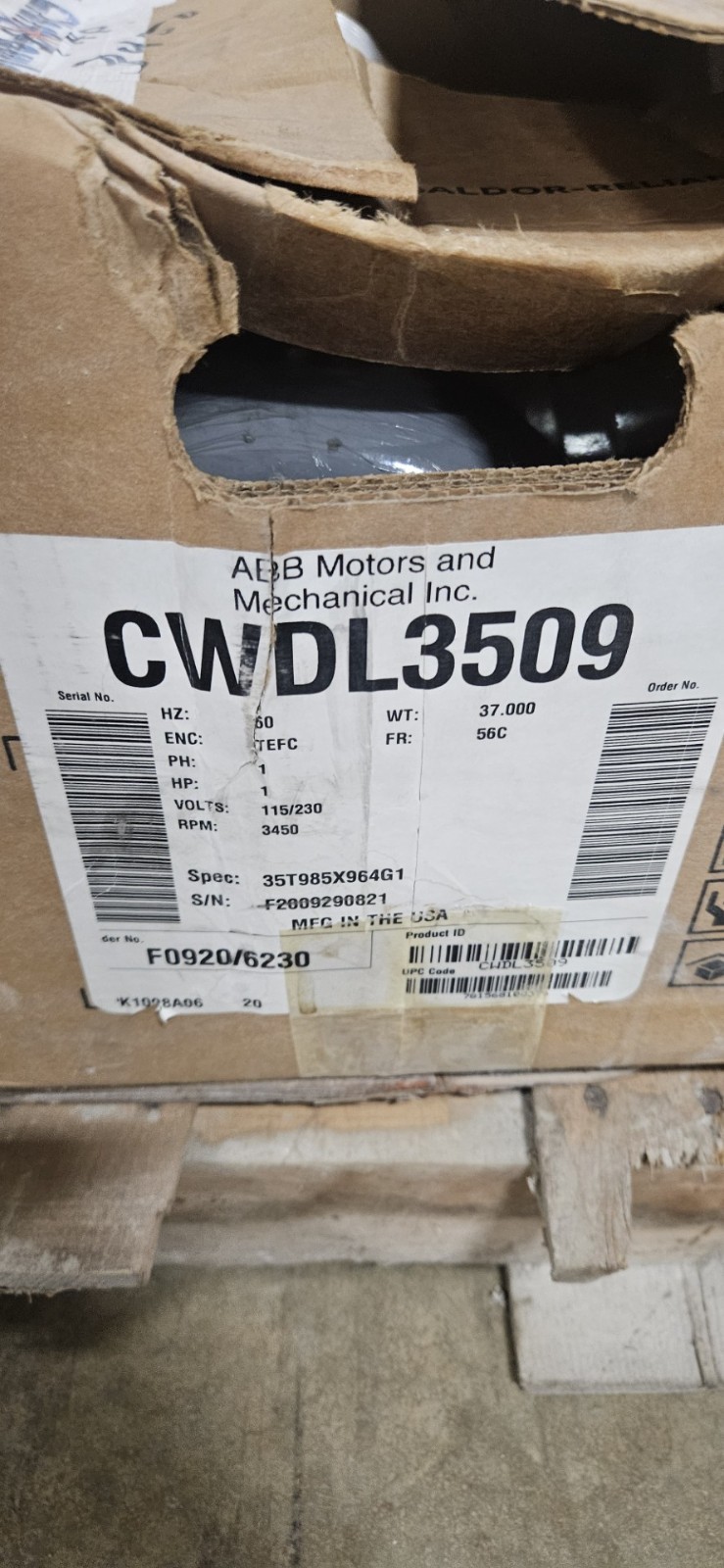 ABB MOTOR CWDL3509 / CWDL3509