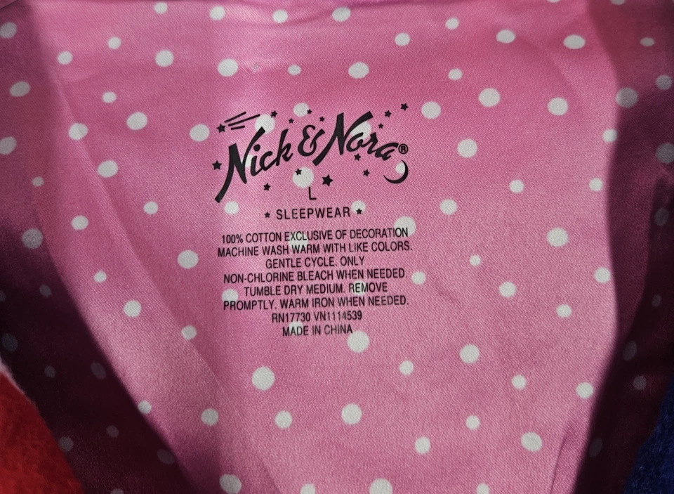 Camisón Nick & Nora Holiday Cheer Navidad Franela Talla L Ropa de Salón Foto 2 de 4