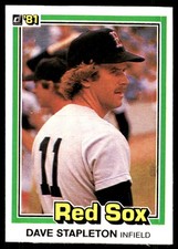 Dave Stapleton 1981 Donruss #544 Red Sox MLB READ FREE SHIPPING AutographDen