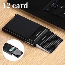 Automatic Pop Up Metal Card Holder RFID Wallet 12 Slot Credit Card Case