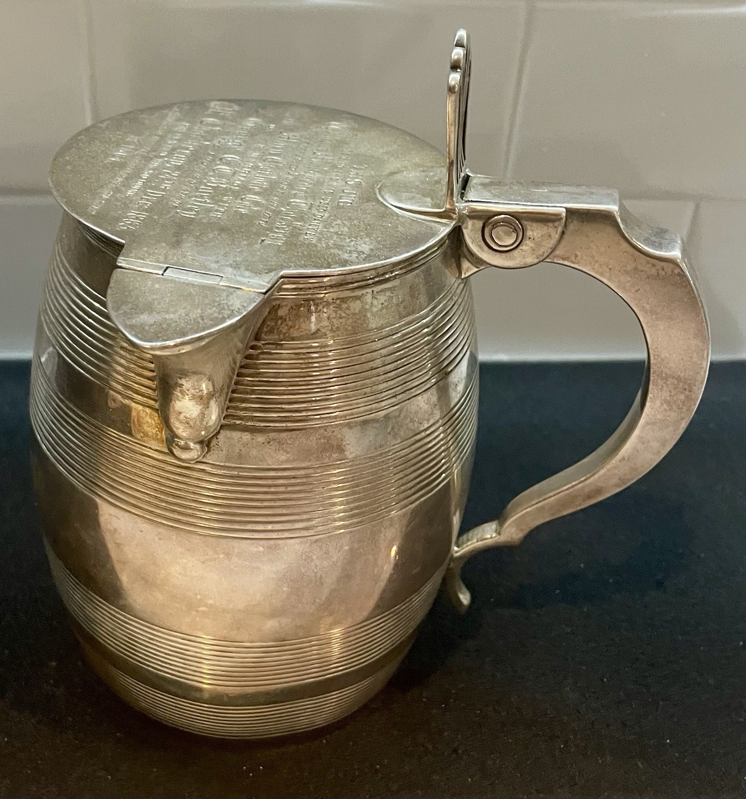 Historic Significant Sterling Silver Tankard/William Makepeace Thackeray 30 Oz 