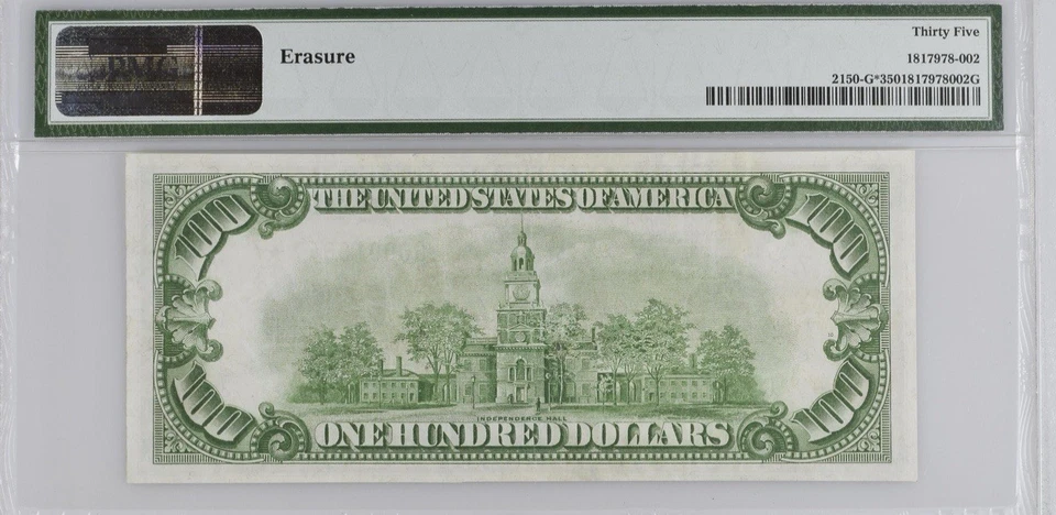 1928 Chicago $100 Star ⭐️ Federal Reserve Replacement Note-Fr. 2150-G* PMG 35 - Image 2 of 2