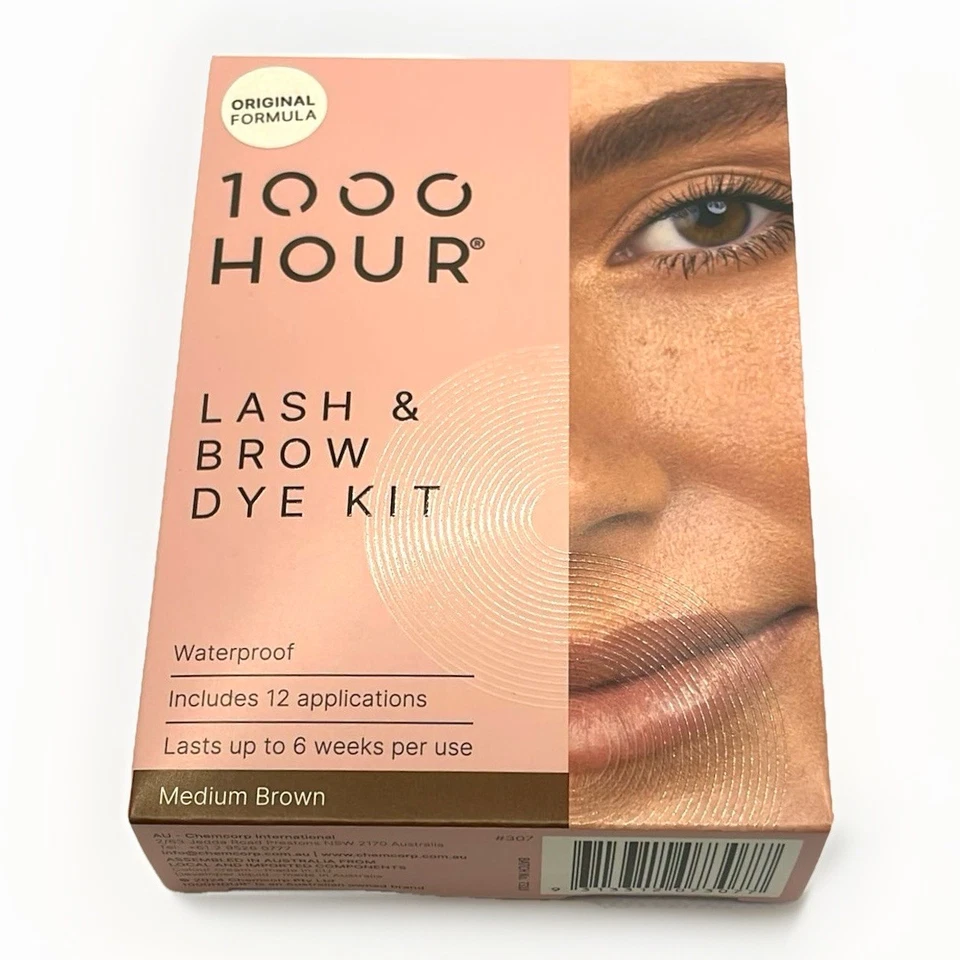 Eyelash & Brow Dye Kit 1000 Hour 12 Applications 6 Weeks Lasting Medium  Brown - Image 4 of 4