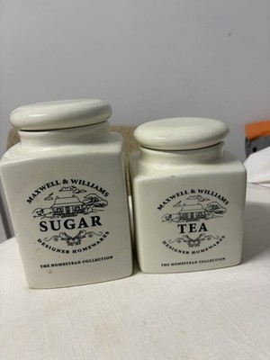 Maxwell And Williams Ceramic Canisters Tea Sugar The Homestead Collection 