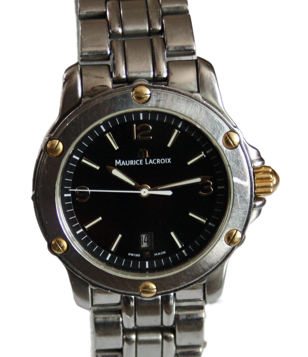 Maurice Lacroix Tiago Edelstahl 18k Gold Herrenuhr 38mm Quarz