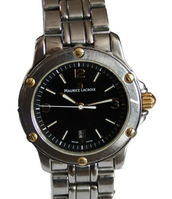 Maurice Lacroix Tiago Edelstahl 18k Gold Herrenuhr 38mm Quarz