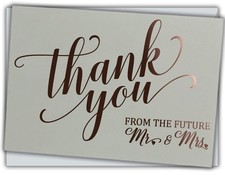36 Wedding Shower Thank You Cards With Envelopes - Rose Gold Foil Stamped Let...