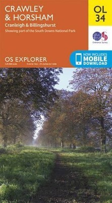 OS Explorer OL34 Crawley & Horsham (OS Explorer Map) by Ordnance Survey Book The
