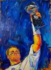 Tom Brady Patriots Grailpop Oil Painting ACEO Print Artist Signed /30 S1#107