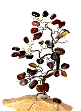 Bonsai Lebensbaum 13cm Natursteinchen Jaspis Handgemacht Glücksbringer