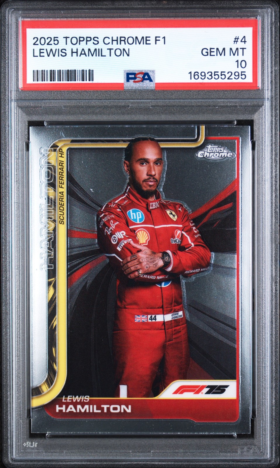 2025 TOPPS CHROME FORMULA 1 #4 LEWIS HAMILTON PSA 10