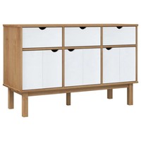 Sideboard Otta Braun&Weiß 114X43X73,5 Cm Massivholz Kiefer