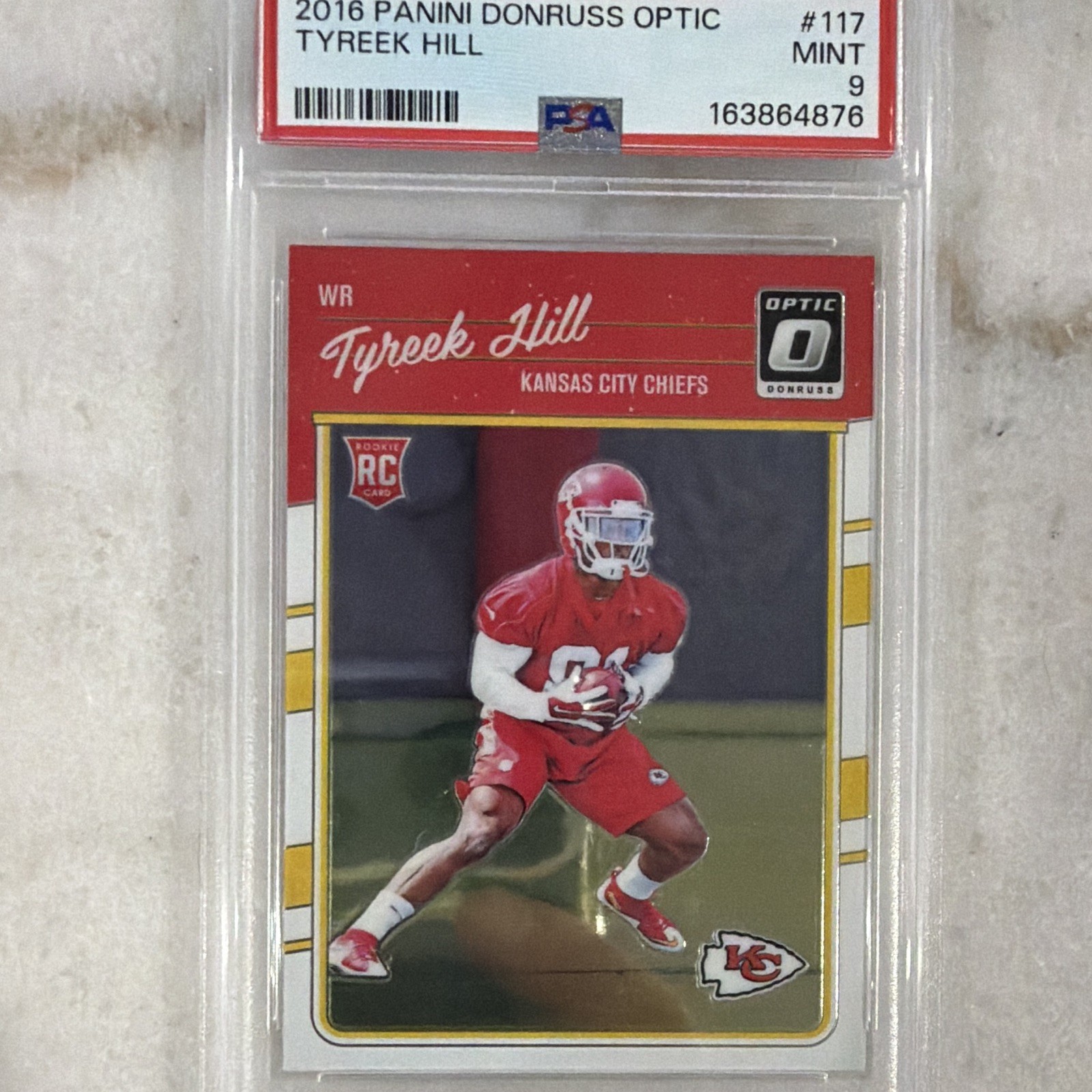 Panini 2016 Donruss Optic Rookies Tyreek Hill Chiefs #117 RC Base PSA 9