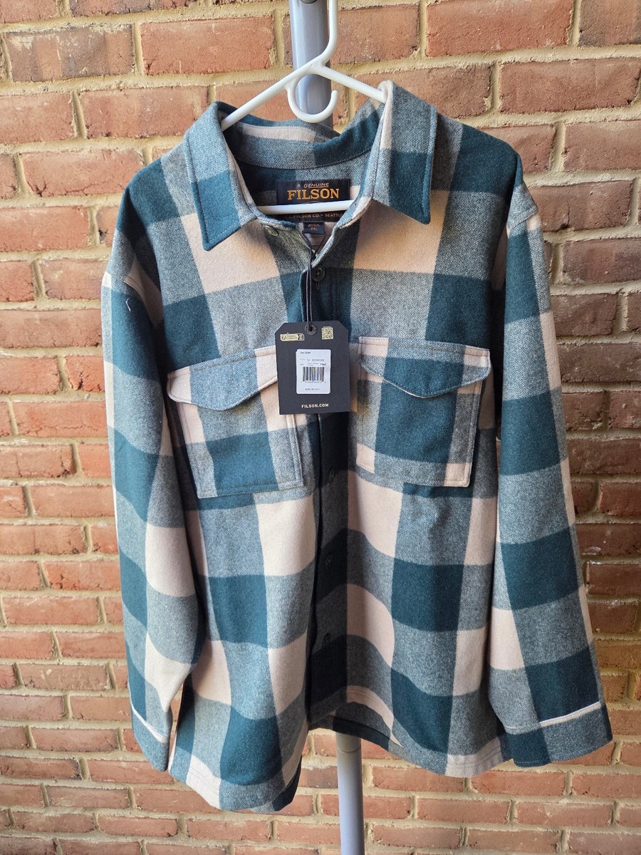 Filson Wool Jac-Shirt Pine/Beige Check - Size 2XL (XXL) - NWT | eBay