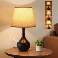 16.1" Touch Table Lamp for Nightstand, 3 Way Dimmable Small Bedroom Lamp