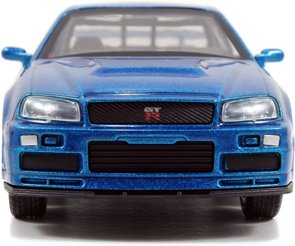 Fast Furious Modello Auto NISSAN SKYLINE GT-R R34 BRIAN Blu 1/32 Jada Toys - Immagine 3 di 4