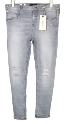 Scotch & Soda Dart Herren Jeans W32/L32 Super Enge Für Distressed Gewaschen Grau