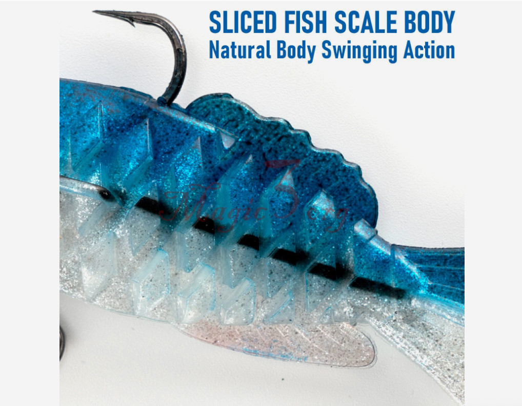 3PCS Fishing Soft Lures Swimbait Pre-Rigged Jig Heads Trout Pike Walleye Bass - Image 4