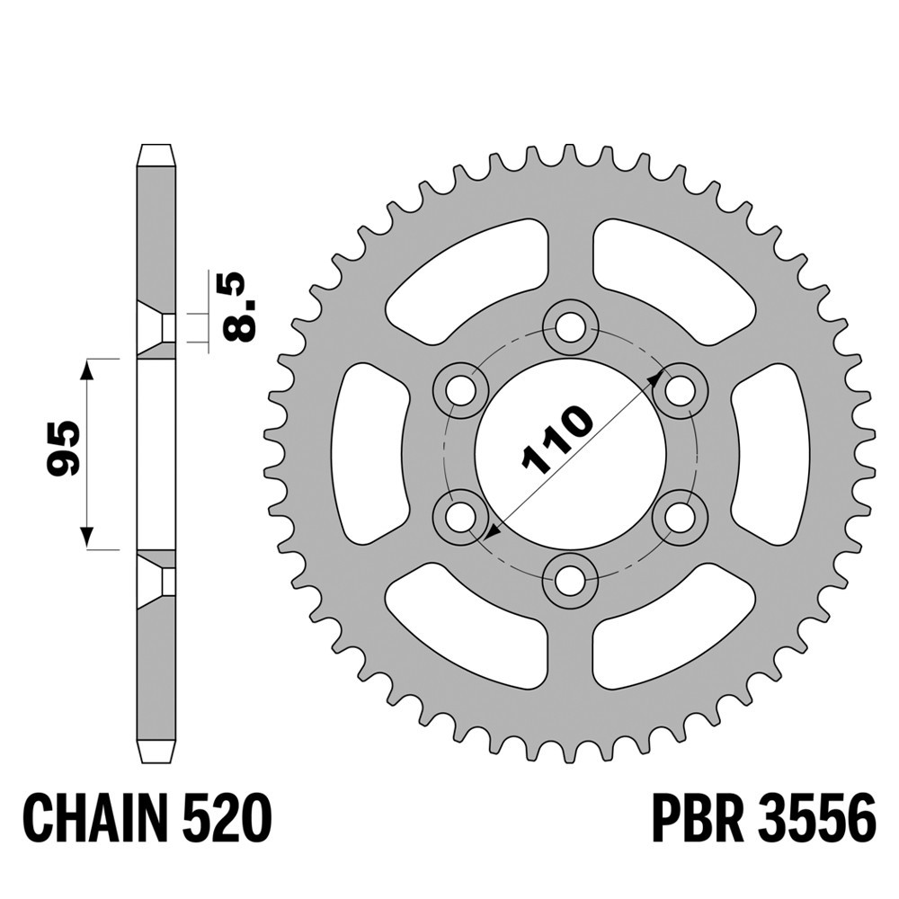 Éliminez les sauts de chaîne sur Aprilia Climber 280 avec la couronne Ergal PBR 42 dents