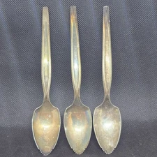 Antique WM Rogers MFG Co Silverplated Grapefruit Spoons 6 Inch Set Of 3