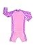 TEEPEETO Mermaid UV50 Rash Guard Long Sleeve and Shorts 6 Years Pink