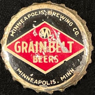 GRAIN BELT BEERS CORK LINED CONE TOP BEER CAN BOTTLE CAP MINNEAPOLIS MINNESOTA