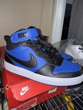 Size 6 Y- Nike Court Borough 2 Mid Black Game Royal