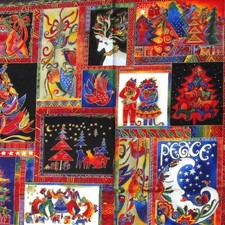  Holiday Collection Laurel Burch Fabric Panel Holiday Christmas Gifts 2004
