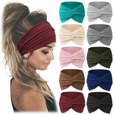 Jesries 10 PCS Women Headbands African Wide 1 Count Pack of 10 , Wine red