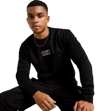 Armani EA7 Carbon Crew Black Sweatshirt ~ Medium RRP: £110 BNWT 50% Off