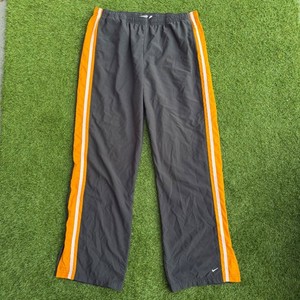 Vtg Y2K Nike Track Pants Mens Size XL Gray Orange Stripe Logo Drawstring Baggy