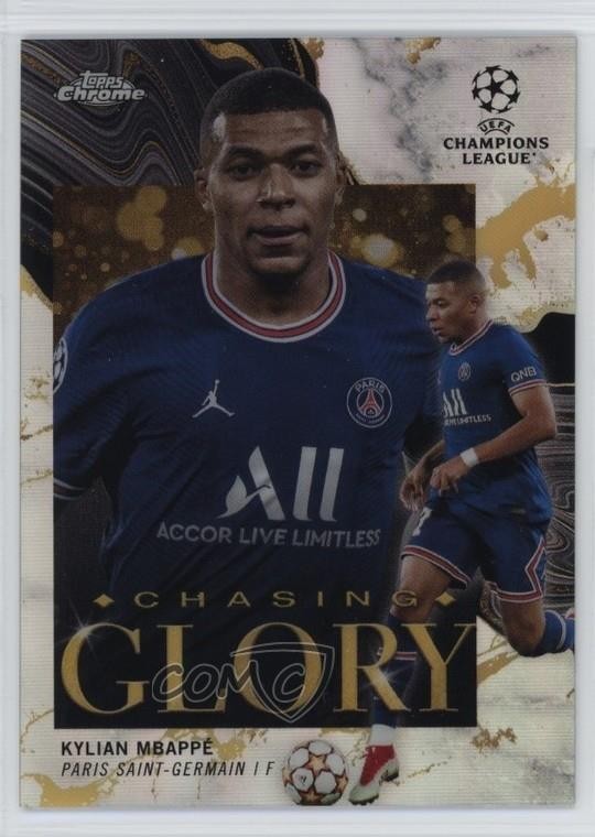 2021 Topps Chrome UEFA Champions League Chasing Glory Kylian Mbappe Mbappé 8d2