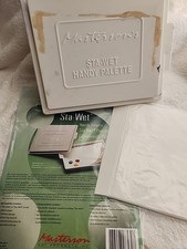 Masterson Sta-Wet Handy Palette 8 1/2" x 7" x 1" White w/ 25 Sheets AcrylicPaper