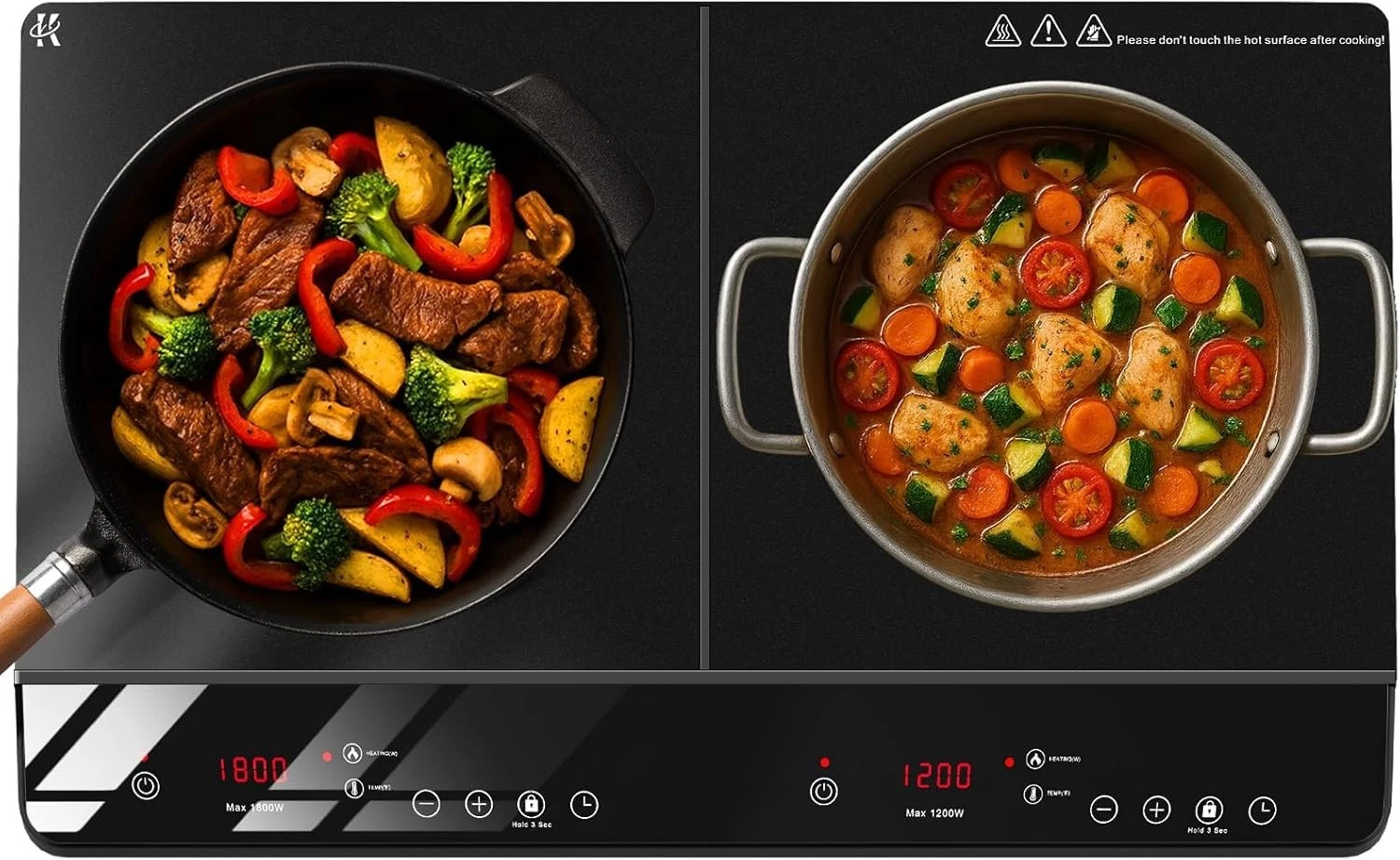 JollyOne LI2H-181-US-JO Double Burner Induction Cooktop Black Touch Control
Opens in a new window or