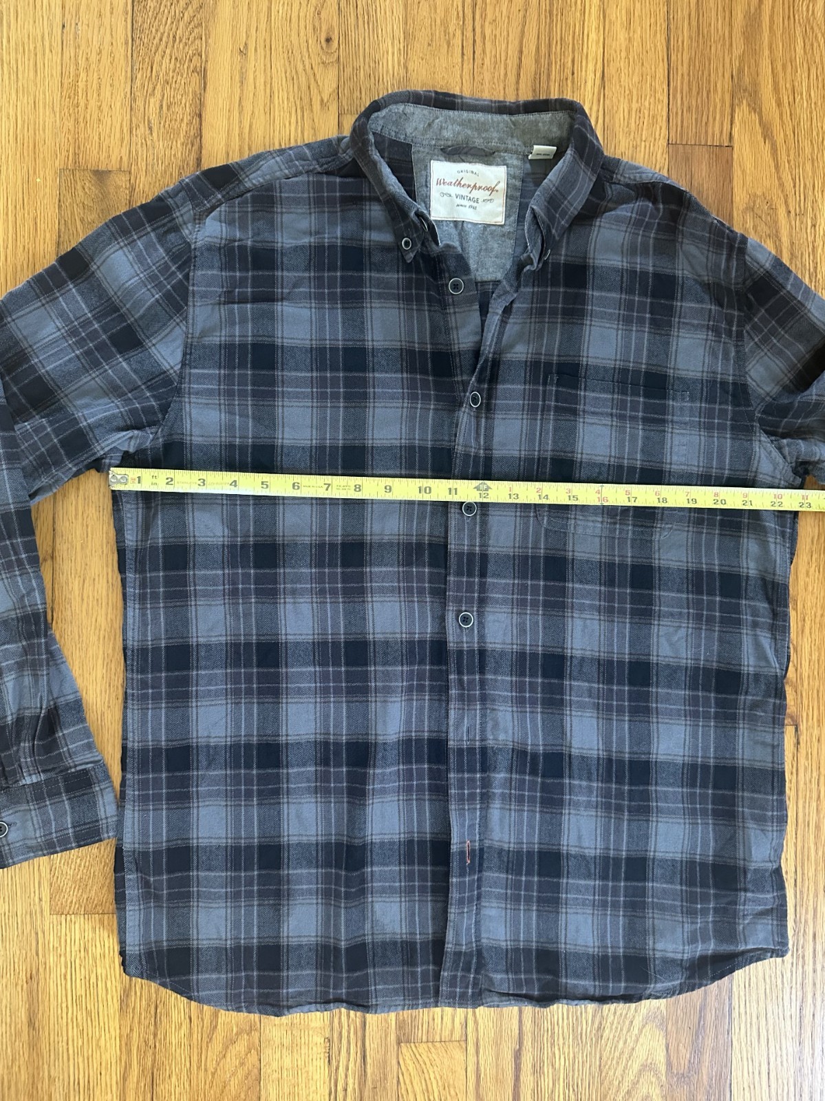 Weatherproof Vintage Outdoor Fleece 100% Cotton Plaid Flannel Shirt LG thumbnail 4