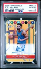 2024 TOPPS CHROME NEXT STOP SIGNATURE #NSSAM AJAY MITCHELL ROOKIE RC PSA 10 AUTO
