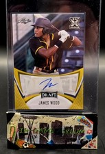 💥2021 Leaf Draft Base James Wood SP GOLD Auto #BA-JW1 Padres Nationals!💥