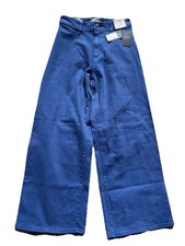 Universal Thread Wide-Leg Denim Blue Women's Jeans Cotton Button Zip Regular Fit