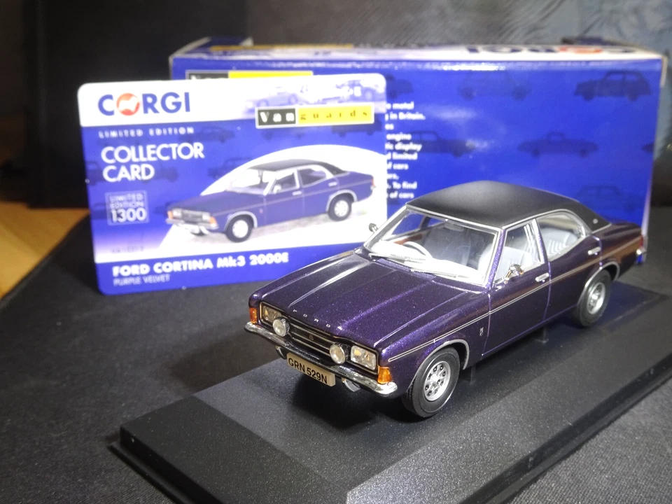 ULTRA RARE  1/43 CORGI VANGUARDS FORD CORTINA MK3 2000E PURPLE VELVET NLA - Image 2 of 4