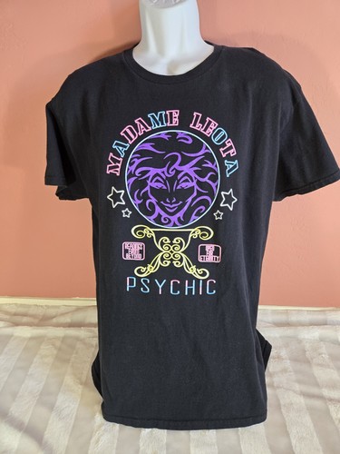 Disney Parks Haunted Mansion Madame Leota Psychic Neon Black Shirt Adult Mens L