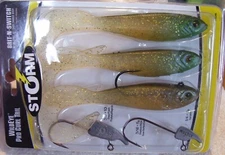 123022 VINTAGE STORM SUSPENDING WILDEYE PR0 CURL TAIL LURE  WPCT45OLGI  4.5"