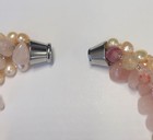 4 strand Rose Quarts, Pearls & Agates beads Necklace 18" w/  magnetic clasp #131 — photo 6