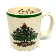 Spode Christmas Tree Mug Green Trim Made in England 3 3/8", Quantity Discount