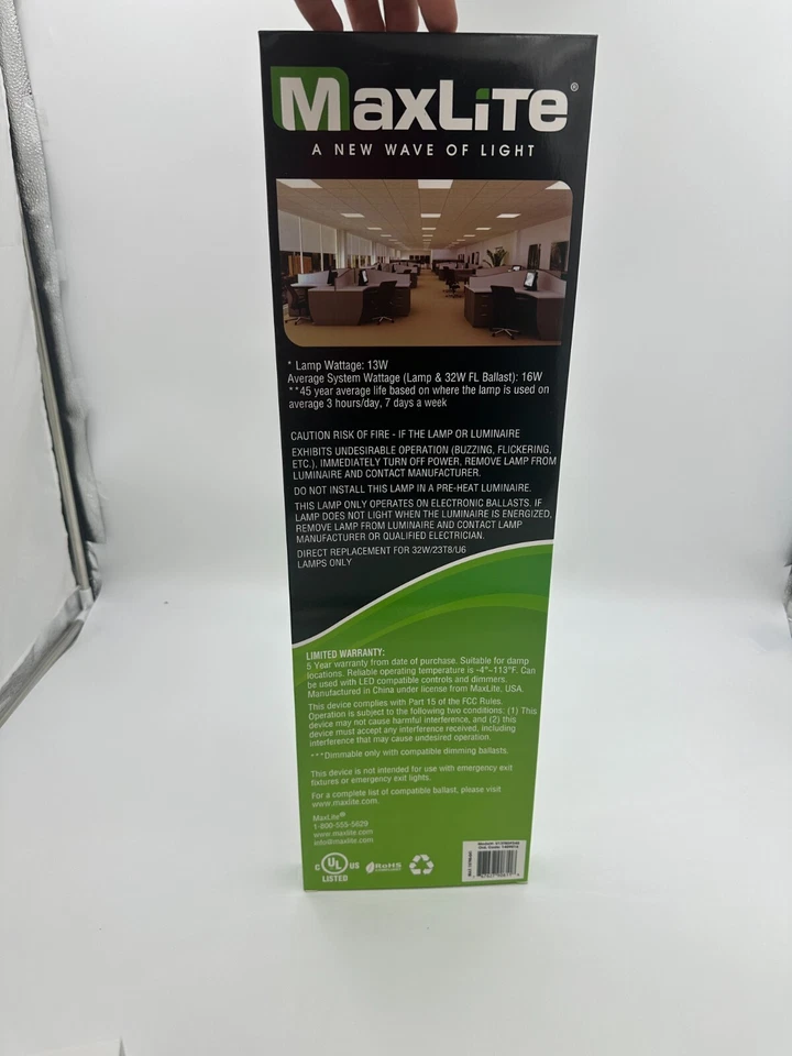 MAXLITE LED U13T8DF240 (1409016) 13W U-Bend T8 DirectFit 4000K 1package - Image 4 of 4