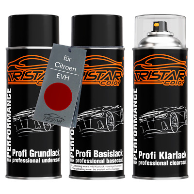Autolack Spraydosen Set für Citroen EVH Rouge Elixir Nacre Grund Basis Klarlack