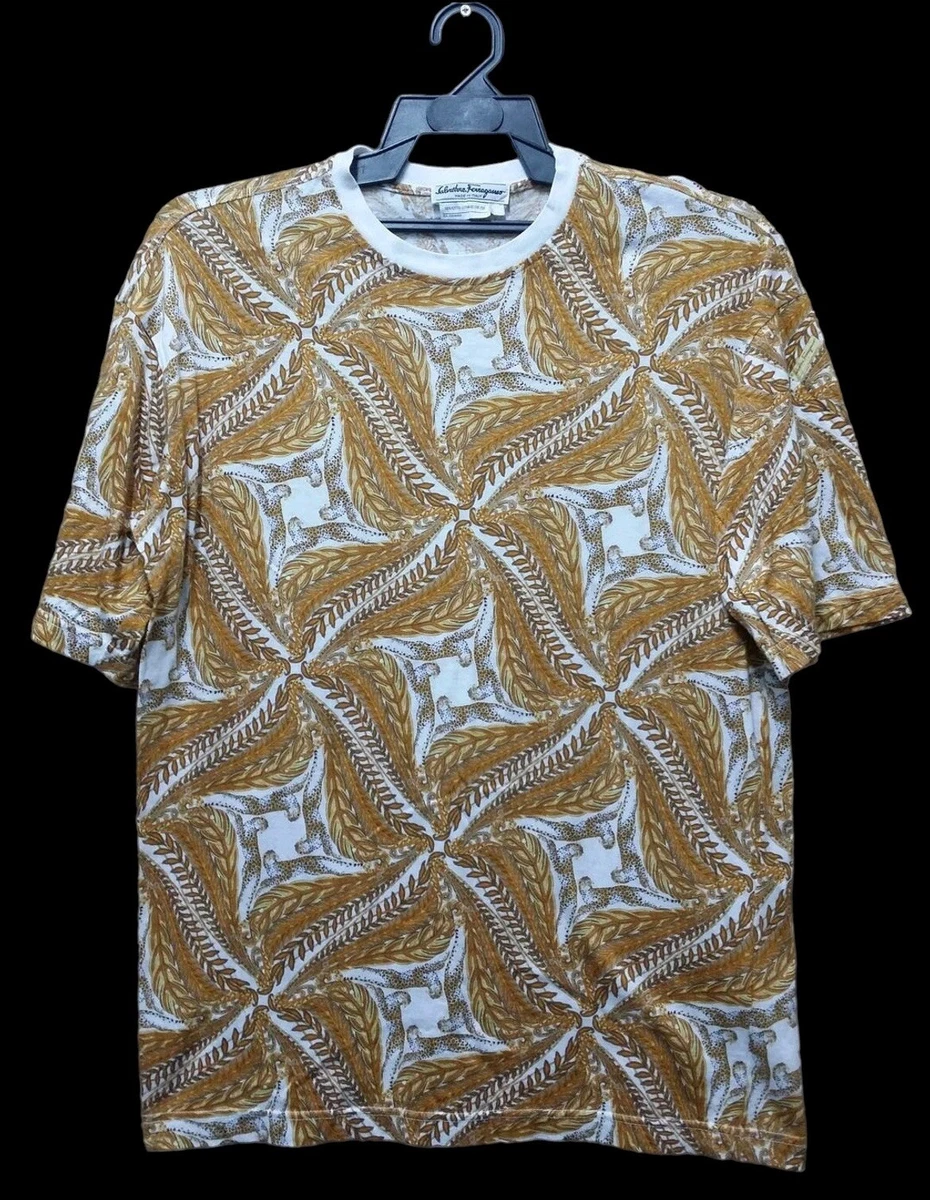 AUTHENTIC SALVATORE FERRAGAMO LEOPARD FULL PRINT T SHIRT/size M(21