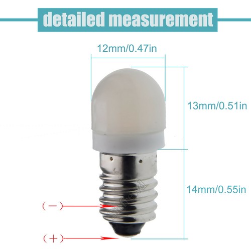 E10 Screw 5630 2 LED DC 3V Flashlight Torch Lamp Light Bulb Warm White 2 D Cell - Picture 3 of 11