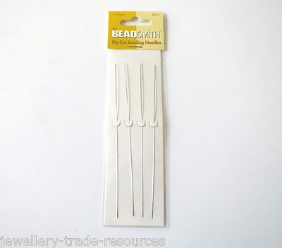 4x 5 ZOLL BEADSMITH GROSSES AUGE AUFFÄDELN DRAHT NADELN AUFFÄDLER PERLEN & PERLEN