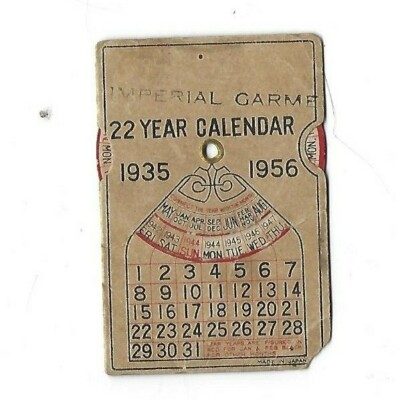ムイページ 22日頃予定 Imperial Garment Co. 22 Year Calendar 1935-1956 Made In Japan | eBay